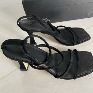 Mara & Mine gilda heel black suede shoes